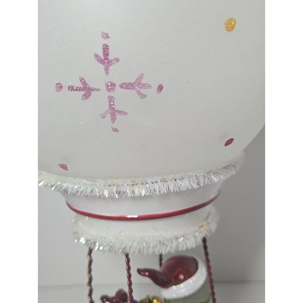 Lighted Acrylic Hot Air Balloon Snowman Christmas Vtg JCPenney Home Collection